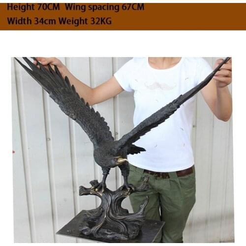 Large Pure Copper Brass Eagle Handicraft decoration Eagles spread their wings