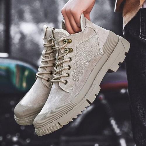 Boots middle help tool boots British style leather boots male Martin boots 2021 new winter tide shoes non-slip male Martin