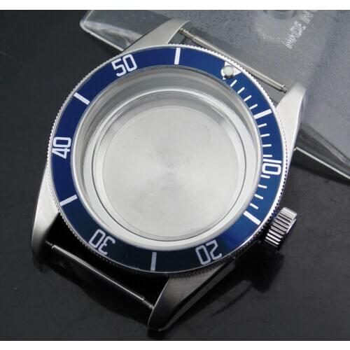 Corgeut 41mm Sapphire glass Blue Bezel watch case for ETA 2836, Mingzhu 2813; Miyota 82 series movement P360