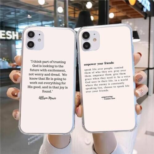 Bible verse prayer God Jesus Phone Case Transparent for iPhone 11 12 mini pro XS MAX 8 7 6 6S Plus X 5S SE 2020 XR