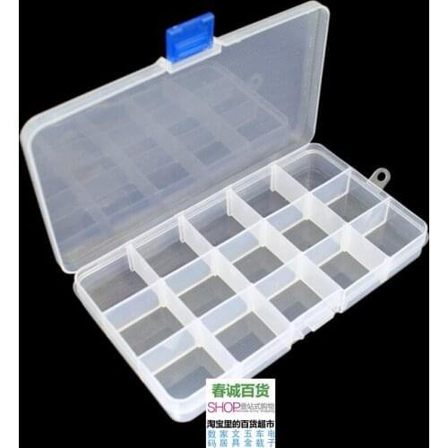 10pcs Cell Guitar Picks Jewel case hussif Fishing bait Case medicine box Storage Box Organizer Container 15 Grid