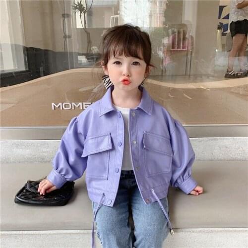 Kids leather jacket For Girls Autumn PU leather Coat Children Clothes Fashion Short Boy girl Baby Jackets winter Girls jacket