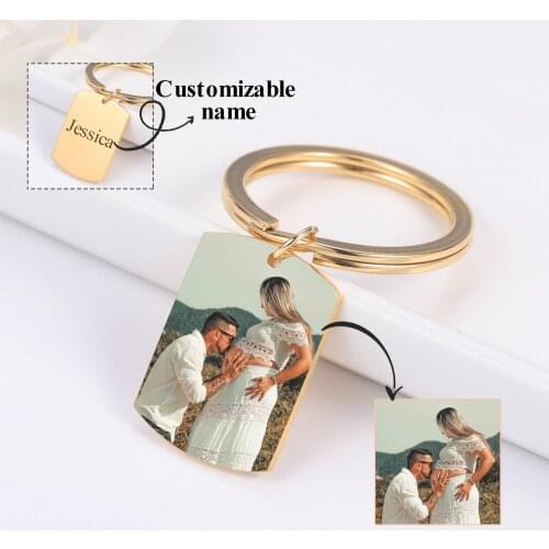 Double Sided Keychain Custom Photo Keychain Personalized Picture Keepsake Custom Text Keychain Customized Gift For Boyfriend
