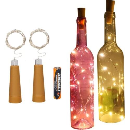 2M 20LED Wine Bottle Cork Light AAA Battery Powered DIY Christmas Fairy String Light For Bistro Party Wedding Halloween Garland