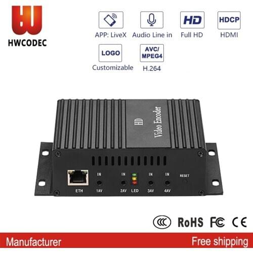HWCODEC H3104AV 4 Channel H.264 1080P CVBS Video Encoder for IPTV Live Broadcasting P2P SRT RTMPS UDP HLS RTSP ONVIF RTMP HTTP