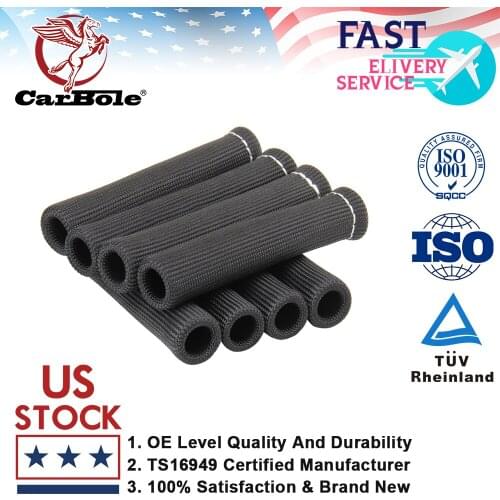 Carbole High Quality 8PCS 15.2 cm BLACK 2500° SPARK PLUG WIRE BOOTS HEAT SHIELD PROTECTOR SLEEVE FOR SBC BBC
