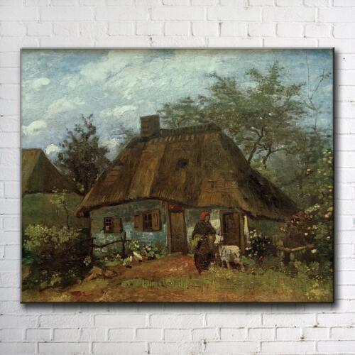 Impression Van farmer hut landscape canvas printings oil painting printed on canvas wall art decoration pictures no frame