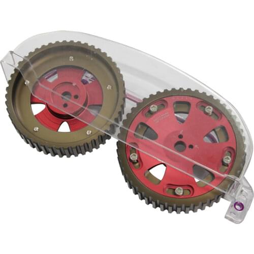 Cam Gear Pulley + Cam Cover Fits For Mitsubishi EVO 1-3 Eclipse DSM 4G63 92-95 Red/Blue/Gray