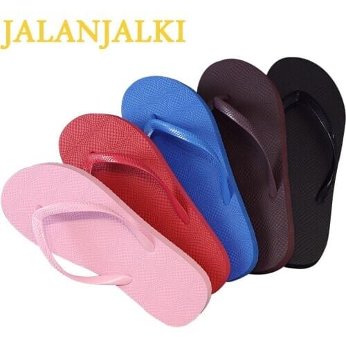 JALANJALKI Summer Women Shoes Fashion Female Outdoor Summer Beach Flat Flip-flop Candy Color EVA Light Weight Slippers Non-slip