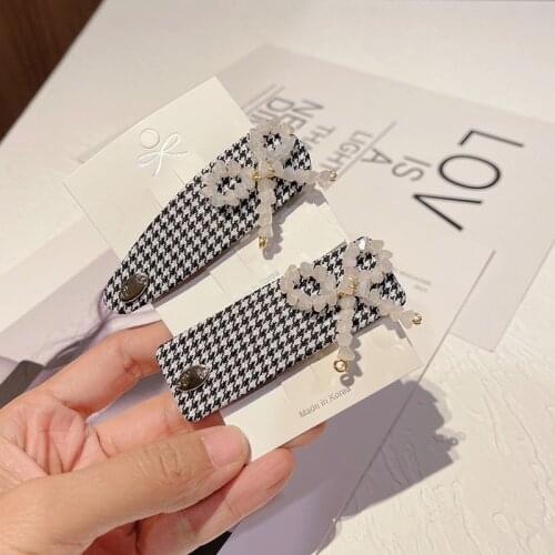 Fashion Plaid Fabric Hairpin Butterfly Bows Hairgrips Hair Jewelry BB Clip Pin Adult Girls Headpiece Hair Accessories for Women