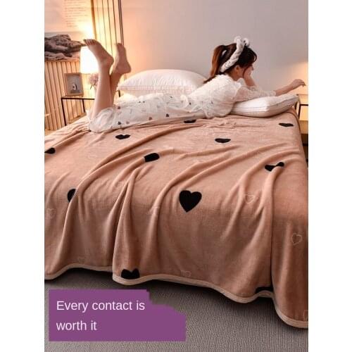 Coral fluff blanket beds are single plus thick warm winter bed cover blankets
