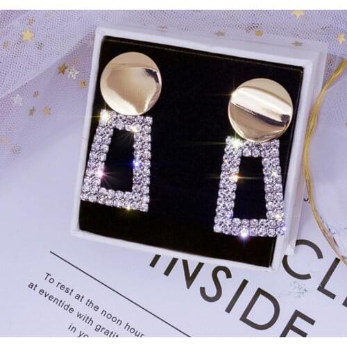 Exaggerated Super Flash Geometric Earrings Korean Earrings Temperament Trendy Long Earrings Friends Gifts