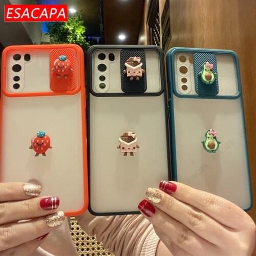 Transparent Slide Camera Lens Protection Phone Case For Oneplus Nord 3D DIY Cute Fruit Candy Colors Matte Cover For One Plus 8T
