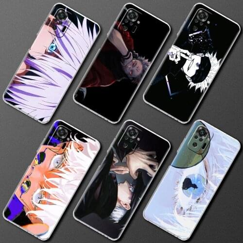 Transparent Case for Xiaomi Redmi Note 9S 9 8 Pro 10S 10 8T 9T Clear Ultrathin Soft Smartphone Cover Jujutsu Kaisen Gojo Satoru