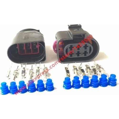 20 Sets 6 Pin 3.5 Auto LSU 4.2 Oxygen Sensor Connector For VW AUDI PASSAT 1J0973733 1J0 973 733 Female Male