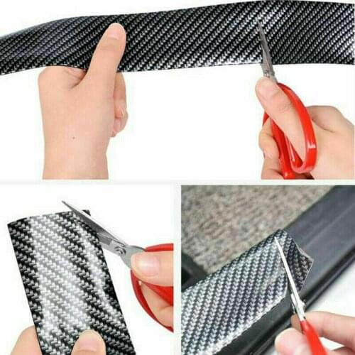 Rubber Door Sill Protector Sticker 1M X 7cm 7CM Car Carbon Fiber Door Guard