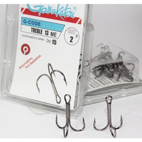 Fishing hooks 15Pcs/lot 13ME 1#-14# Black nickel Fishing Hook Treble Hooks Round jig Treble Bass Three