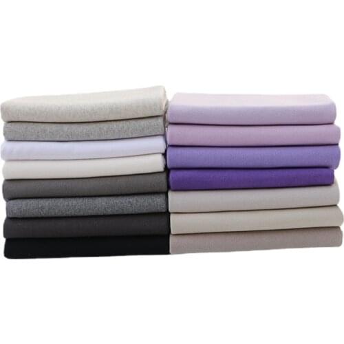 Width 62'' Summer Thin Simple Practical Thread Knitted Fabric By The Yard For T-Shirt Round Neck Cuffs Material