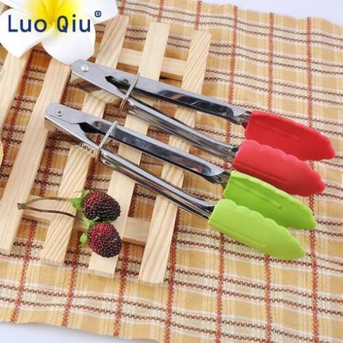 Silicone BBQ Grilling Tong Salad Bread Serving Tong Non-Stick Kitchen Barbecue Grilling Cooking Tong with Joint Lock