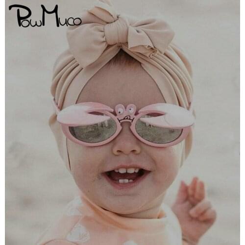 Powmuco Toddler Comfortable Soft Knitting Cotton Caps Solid Color Handmade Bows Infant Hat Fashion Baby Turban Photography Props