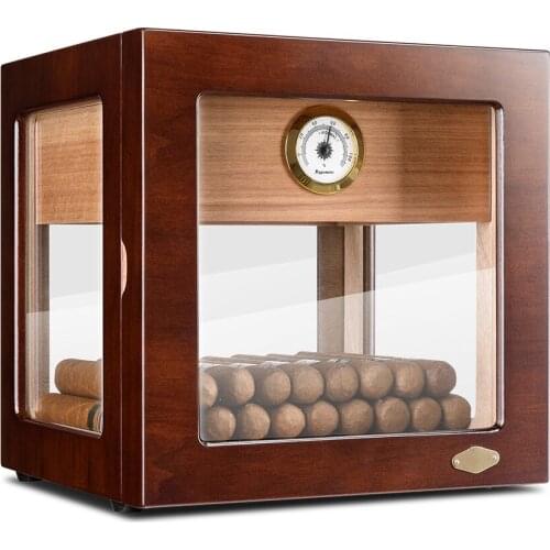 Cigar Humidor Wit Humidifier Hygrometer Cigar Humidor Display Box Fit 150 Cigars Piano Paint Cabinet Luxiry Perspective Window