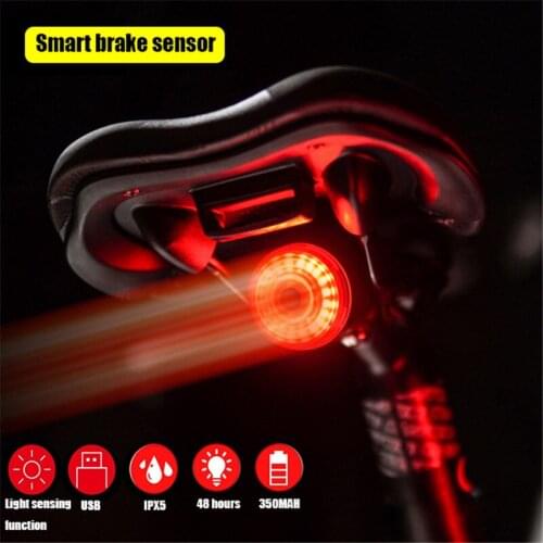 Bike Smart brake light sensor Bicycle Light Smart Sensor Signal Light Brake Tail USB echargeable For MTB Road Bike