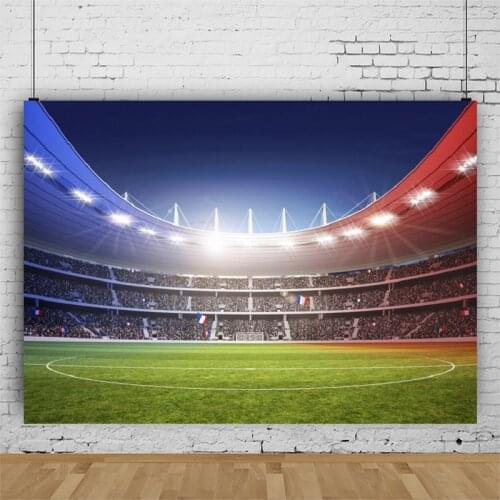 Football Match on Green Grass Sports Venues Vinyl Background Shooting Backdrop Props Portrait Photography Decors Video Photocall