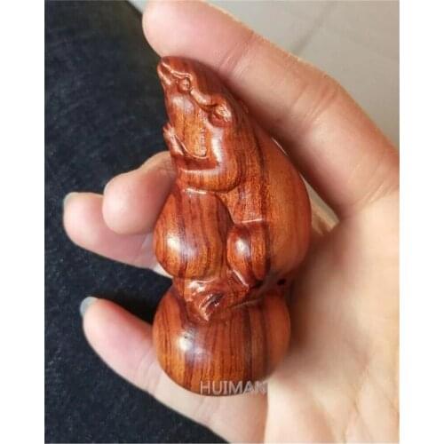 ORIENTAL OLD BOXWOOD HANDWORK CARVING MOUSE NETSUKE