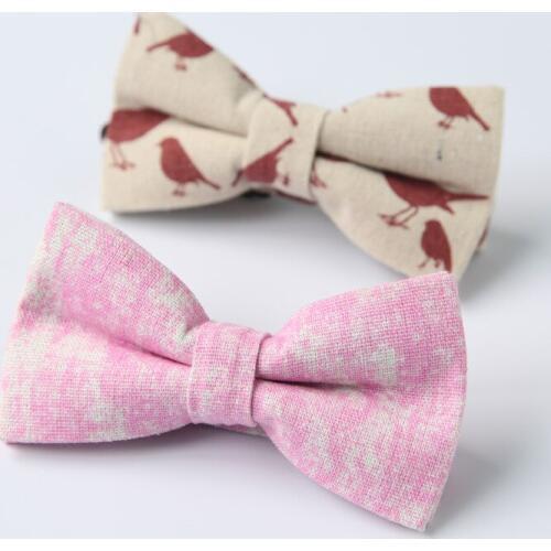 High quality fashion new designer mens bow ties women cotton linen printed bowtie for wedding party 11x6cm 30pcs/lot