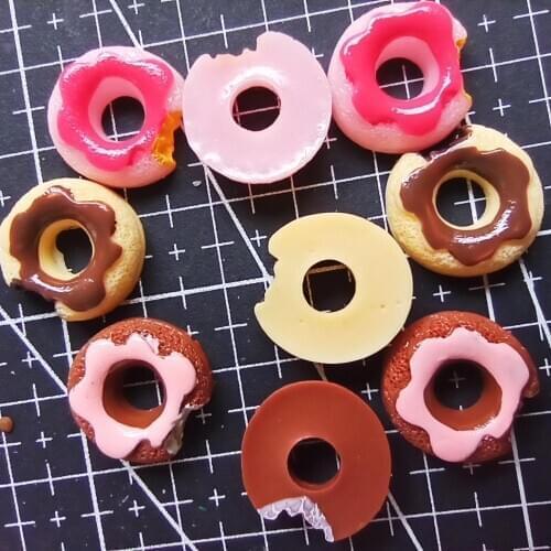 1pcs/lot resin flat back flower doughnut 16mm Cabochons Jewelry Fit Mobile Phone Hairpin Headwear DIY Accessories