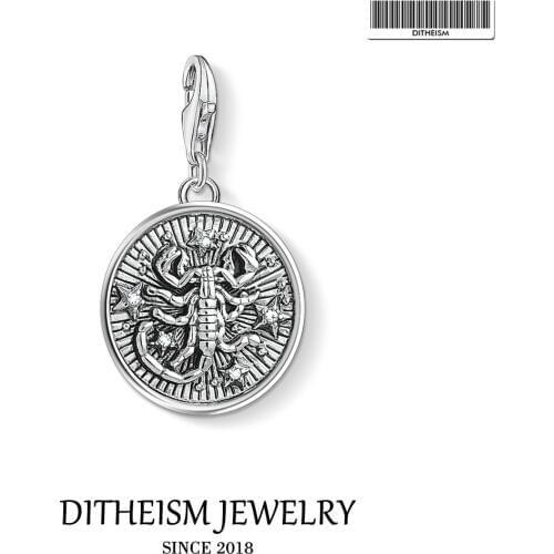 Zodiac Sign Scorpio Charms,2019 Summer Fashion Jewelry 925 Sterling Silver Vintage Gift For Women Men Fit Bracelet Necklace Bag