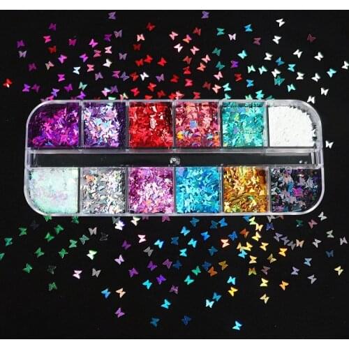 1Box Butterfly Sequins Resin Filler AB Colorful Glitter Sequin Diy Nail Art Decor Epoxy Resin Mold Filling Crafts Jewelry Making