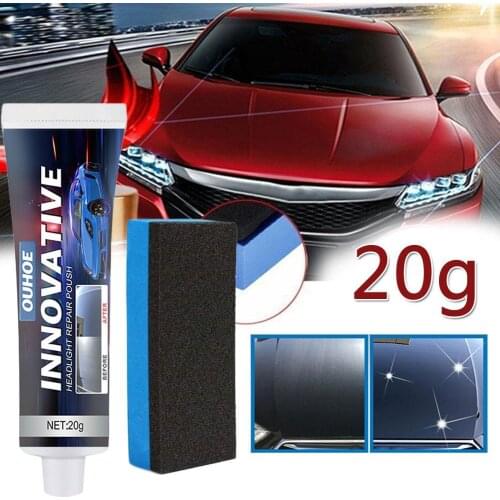 1 Set Car Wax Crystal Plating Set Hard Glossy Carnauba Wax Maintenance Paint with Sponge Scratch Towel and Tiny Repair Care