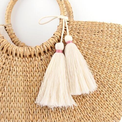 1Pc Bohemian Handmade Tassels Bag Keychain Women Accessories Car Handing Keyring Simple Jewlery E2466