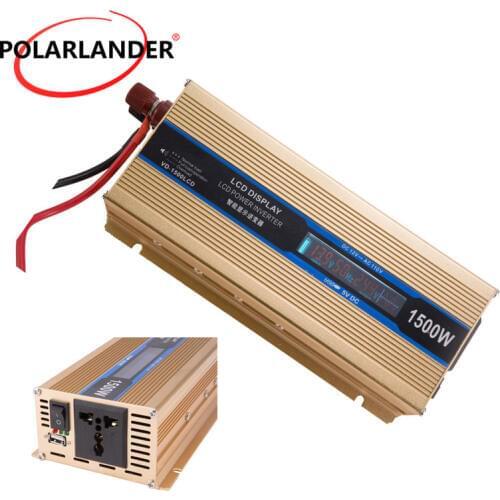 2018 new 1500W 12V/24V to 110V/220V 50Hz Universal Converter Vehicle Power Supply Power Inverter for most car Gold