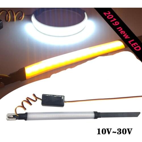 2X Universal Motorcycle LED Turn Signal Light 12V 24V 36V Indicators Amber Ring Light Bar White Yellow Daytime Running Light