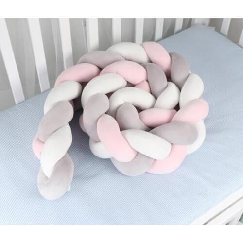 3M Length Cartoon Pattern Twist Braid Crib Protection Infant Cot Newborn Printed for Infant baby bumper