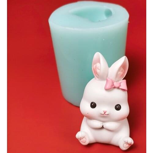 3D animal mold rabbit silicone soap mold animal candle aromatherapy mold soap making mold resin clay mold