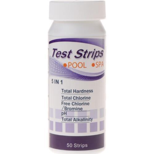 ANENG 50pcs Water Test Strips 5 in1 Pool Spa pH Chlorine Alkalinity Bromine Hardness