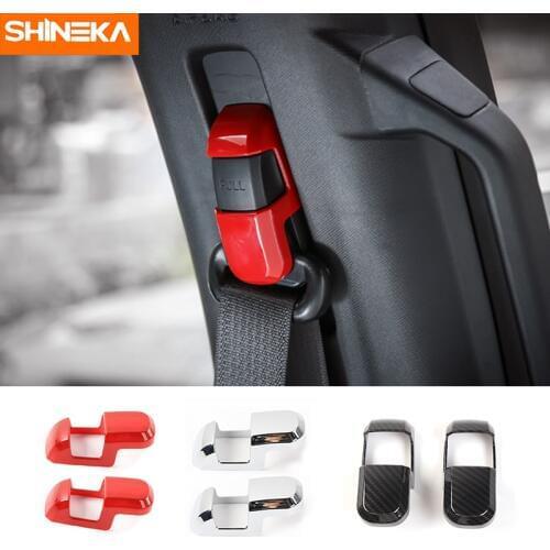 SHINEKA Car Styling Seat Safety Belt Button Cover Trim Safety Buckle Cover Strip Fit for Ford F150 2009+ 2015+ Car Accessories