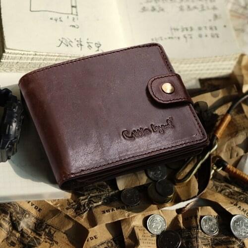 Cobbler Legend Black Leather Mens Wallet Short 100% High-quality Fashion Large-capacity Coin Purse 2021 Original Brand Purse