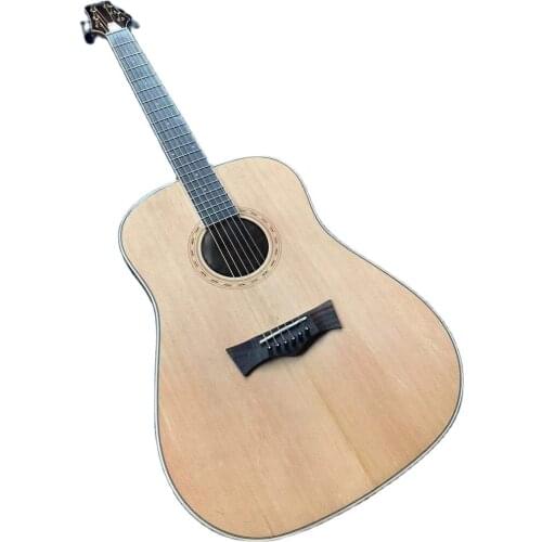 Solid spruce wood top 41 inch electric acoustic guitar high gloss 6 string folk guitar full size western guitar with EQ tuner