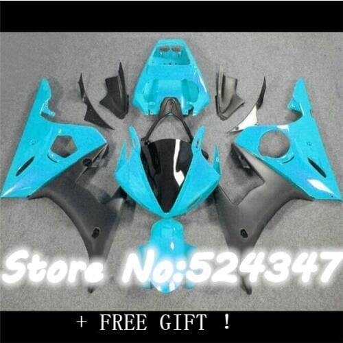 Injection High quality fairings set for YZF-R6 fairing kit 2003 2004 2005 blue black body kits YZF R6 03 04 05