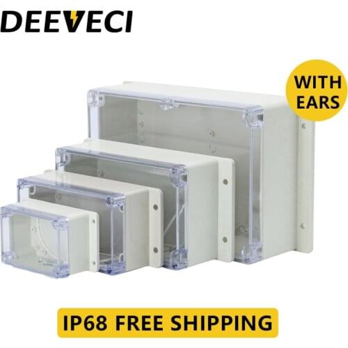 IP68 Plastic Transparent Waterproof Enclosure Box Electronic Project Outdoor Instrument Electrical Project Box Junction Housing