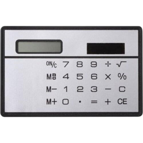 Solar Power Calculator 8 Digit Ultra Thin with Touch Screen Credit Card Design Portable Mini Calculator for Business School