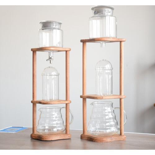 360/580ML Iced Cold Brew Dripper Coffee Rosewood Pilliar Reusable Filter Heat Resistant Glass Coffee Percolator For Barista