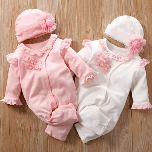 Floral Newborn Baby Girl Romper Cotton New Born Infant Toddler Little Girls Costume Onesie Jumpsuit Clothes Bebe Pajama Overall