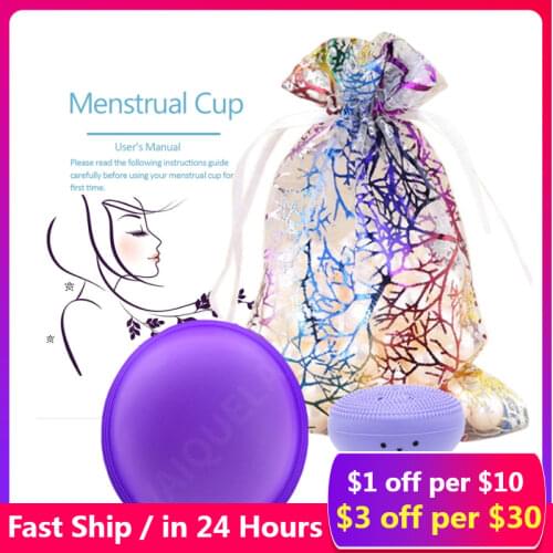 2 pcs menstrual cups medical silicone womens cups feminine hygiene reusable menstrual cups convenient round cleaning brush