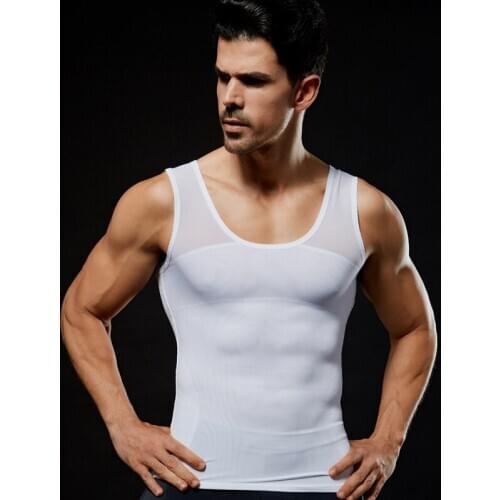 Mens Shaper Back Cross Tops Abdomen Waist Trainer Belly Reduce Fat Slim Fit Corrector Vest Chest Binder Posture Corset Male