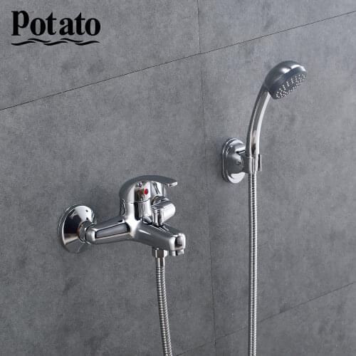 Potato Bathroom Shower Faucet Bath Classic Faucet Mixer Tap With Hand Shower Head Set Wall Mounted p3004